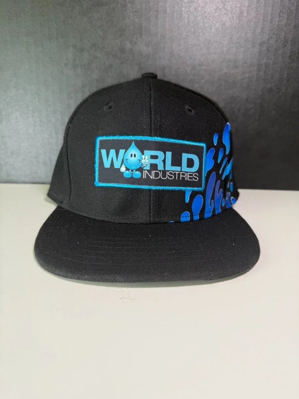 World Industries Snapback Cap Youth One Size Black Blue